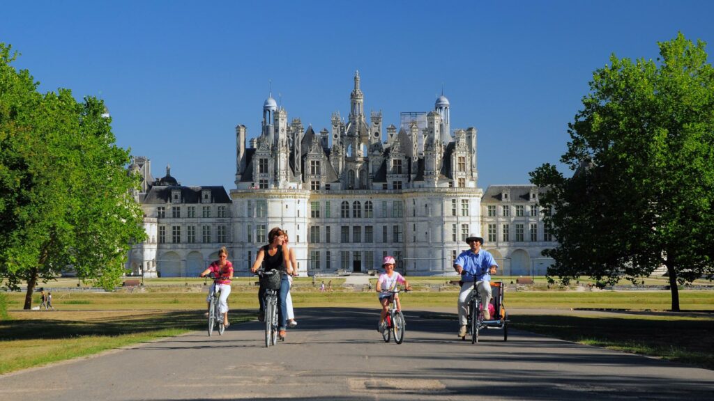 Famille visite Chateau Chambord